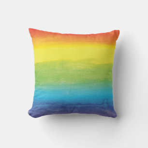 Coussin Aquarelle Arc-en-Ciel Moderne Coloré Ombré