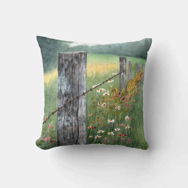 Coussin aquarelle art lancer terrain d'oreiller (Recto)