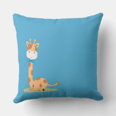 Coussin Aquarelle bébé Giraffe, Safari Animaux Anniversair (Verso)