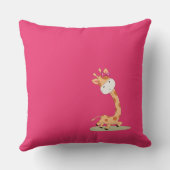 Coussin Aquarelle bébé Giraffe, Safari Animaux Anniversair (Verso)