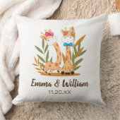 Coussin Aquarelle bébé Giraffe, Safari Twins Anniversaire (Couverture)