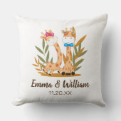 Coussin Aquarelle bébé Giraffe, Safari Twins Anniversaire (Recto)