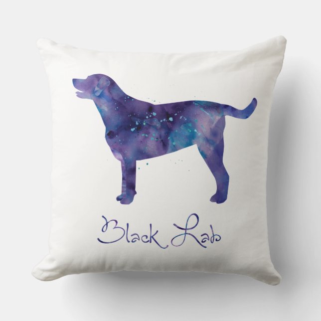 Coussin Aquarelle Black Lab (Recto)