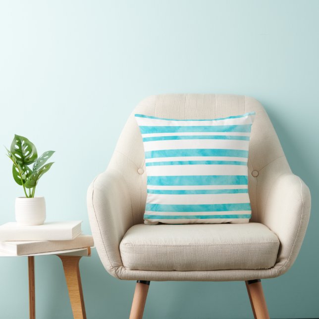 Coussin Aquarelle blanche Aqua (Chaise)