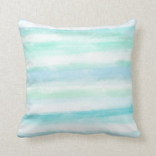 Coussin Aquarelle blanche bleu marine