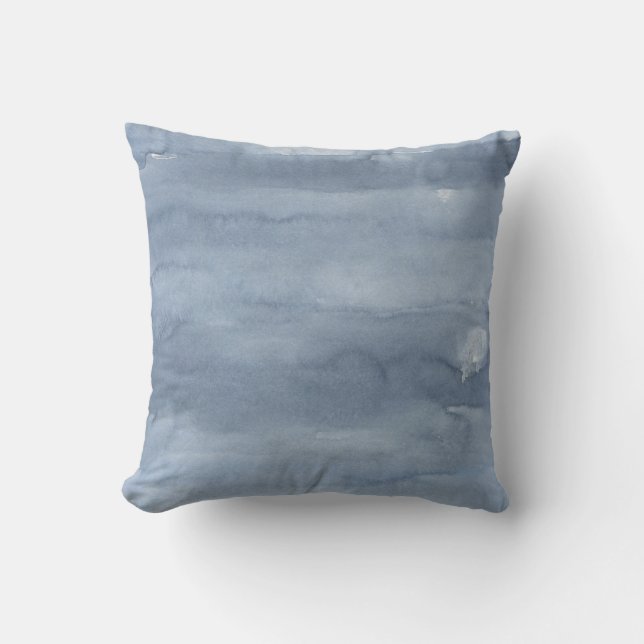Coussin Aquarelle bleu ardoise Jeu d'oreiller (Recto)
