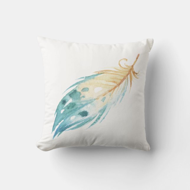 Coussin Aquarelle bleu et blanc (Recto)