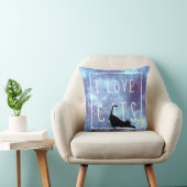 Coussin Aquarelle bleu marine Galaxy et chat (Chaise)