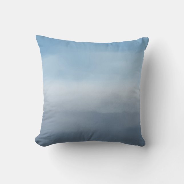 Coussin Aquarelle bleu marine Ombre (Recto)