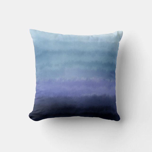 Coussin Aquarelle bleu moderne violet (Recto)