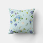 Coussin Aquarelle Blue Hydrangeas Baby Stat Nursery (Verso)