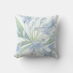 Coussin Aquarelle Blue Lilies
