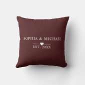 Coussin Aquarelle Blush et vin Floral Newlyweds (Verso)