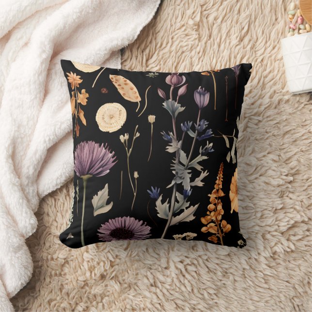 Coussin Aquarelle Boho Fleur sauvage botanique (Couverture)