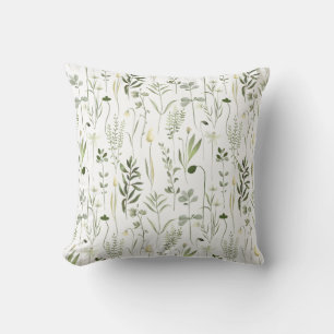 Coussin Aquarelle Botanique Motif de verdure