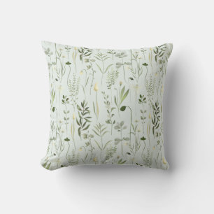Coussin Aquarelle Botanique Motif de verdure