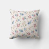 Coussin Aquarelle botanique Rose pastel (Verso)