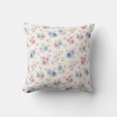 Coussin Aquarelle botanique Rose pastel (Recto)