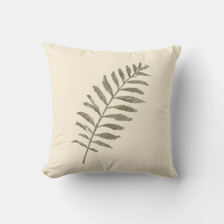 Coussin Aquarelle botanique vintage de feuilles vertes
