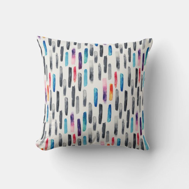 Coussin Aquarelle brosse, coloré et transparent (Recto)