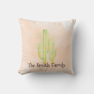 Coussin Aquarelle Cactus Simple Southwestern Thon