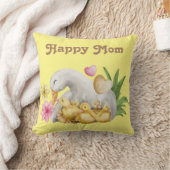 Coussin Aquarelle Canard jaune avec Baby shower de collier (Couverture)