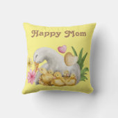 Coussin Aquarelle Canard jaune avec Baby shower de collier (Verso)