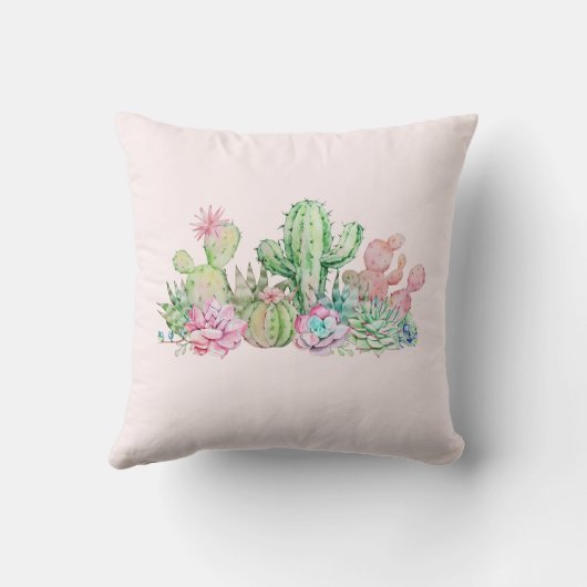 Coussin Aquarelle Chic Succulents (Verso)