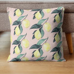 Coussin Aquarelle Citrons et Feuilles Motif jaune sans cou<br><div class="desc">Aquarelle Citrons et Feuilles Motif jaune sans couture</div>