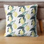 Coussin Aquarelle Citrons jaunes Motif sans couture<br><div class="desc">Aquarelle Citrons jaunes Motif sans couture</div>