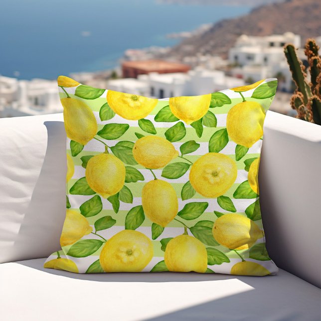 Coussin Aquarelle Citrus Fruit Été (Créateur téléchargé)