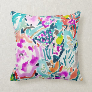 Coussin Aquarelle colorée de SAUCE AU JUS de JARDIN