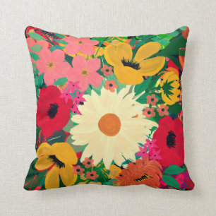 Coussin Aquarelle colorée design floral