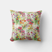 Coussin Aquarelle colorée Fleurs d'été (Recto)