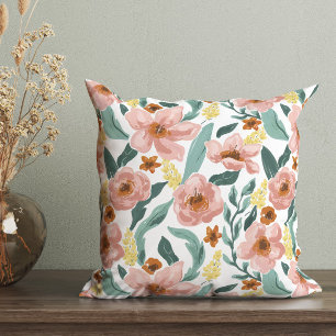 Coussin Aquarelle colorée Floral