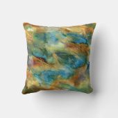 Coussin Aquarelle colorée moderne Art Abstrait (Verso)