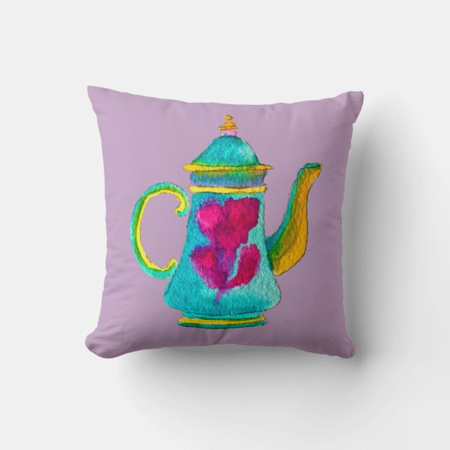 Coussin Aquarelle couleur turque teapot (Recto)