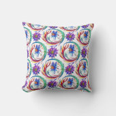 Coussin Aquarelle couleur violet rose fleuri conception (Recto)