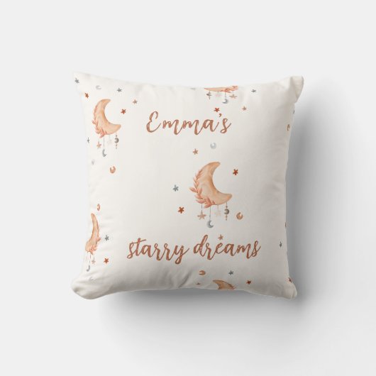 Coussin Aquarelle Cute Lune Et Étoiles (Recto)