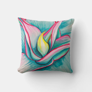 Coussin Aquarelle d'agave succulent art
