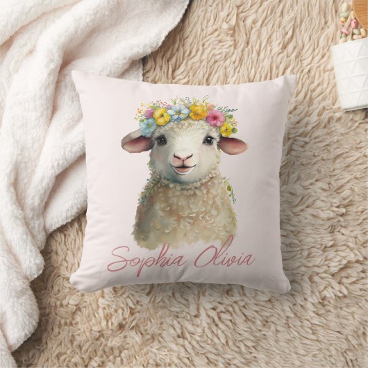 Coussin Aquarelle d'animal de ferme pour bébé mignon Perso (Couverture)