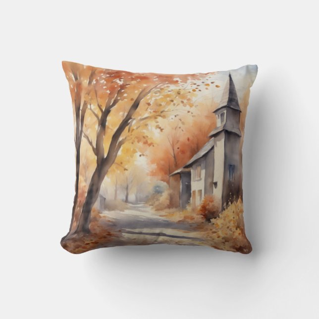 Coussin Aquarelle d'automne confortable Accent (Recto)