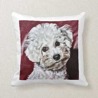 Coussin Aquarelle de Bichon j'Ai frisé