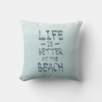 Coussin Aquarelle de bleu de la vie de plage