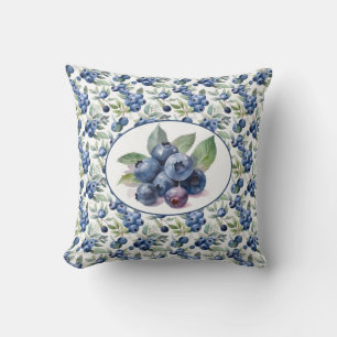 Coussin Aquarelle de bleuets mignons