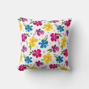 Coussin Aquarelle de Boho bijouée Floral Artiste