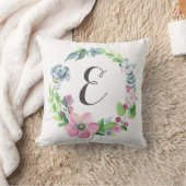 Coussin Aquarelle de Boho florale et monogramme du (Couverture)