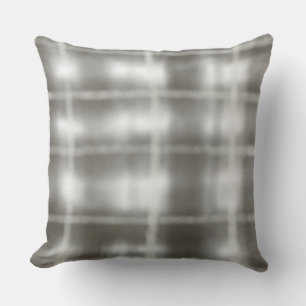 Coussin aquarelle de buffalo plaid gris blanc tartan rusti