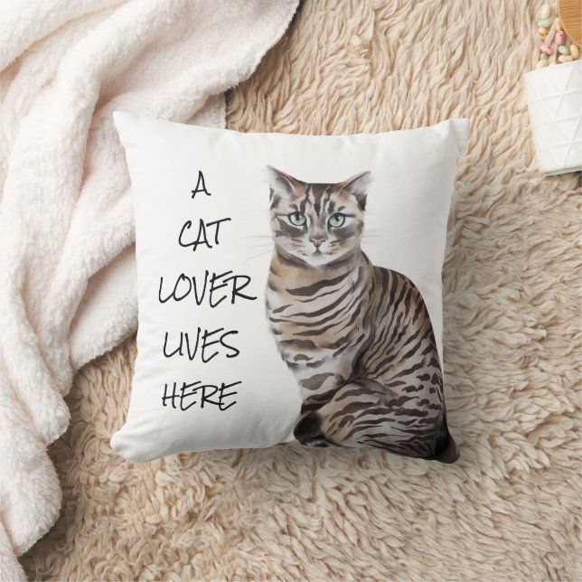 Coussin Aquarelle de chat dire (Couverture)
