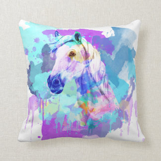Coussin Aquarelle de cheval, Peinture de cheval, Cheval